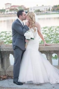 Bride and Groom Kissing